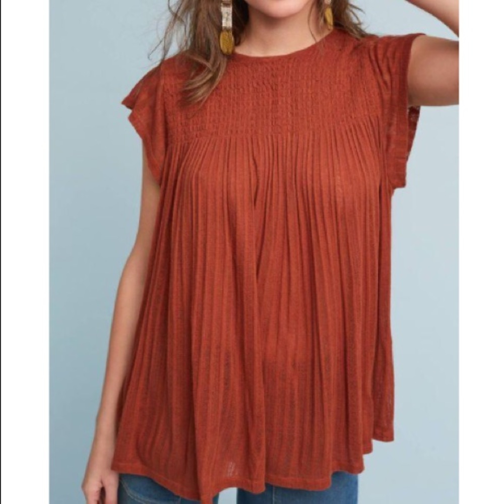Anthropologie Akemi and Kin Smocked Swing Top